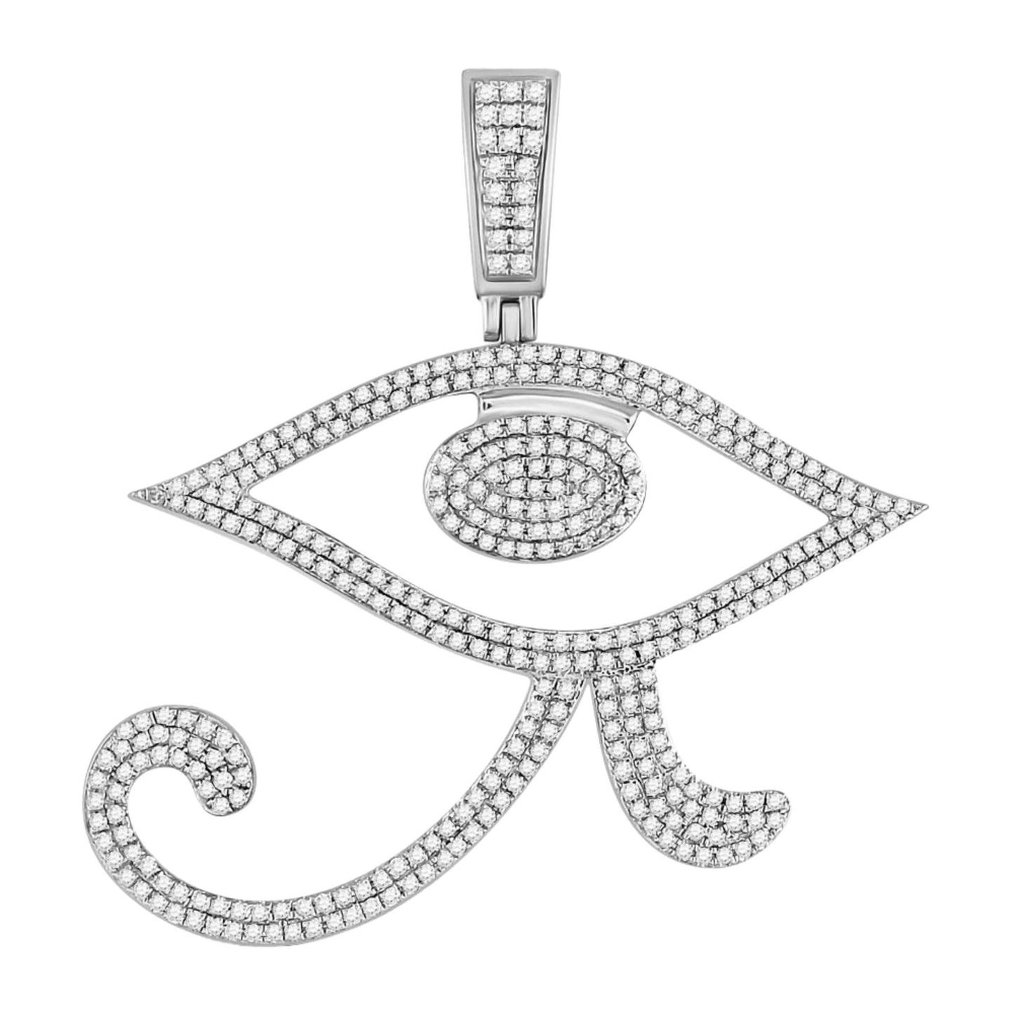 Men's Round Diamond Eye Of Ra Egyptian Charm Pendant in 10KT Gold