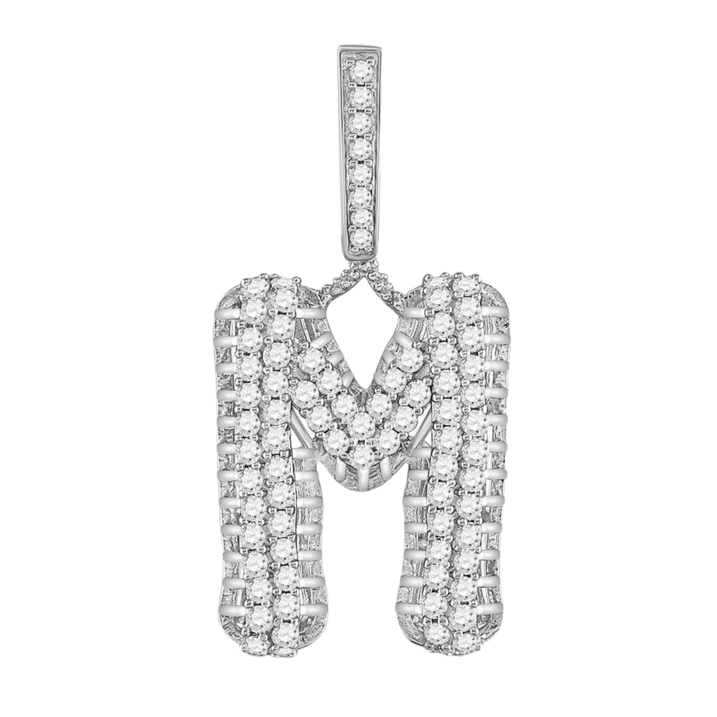 Gold Diamond "M" Letter Charm Pendant - 10KT Gold