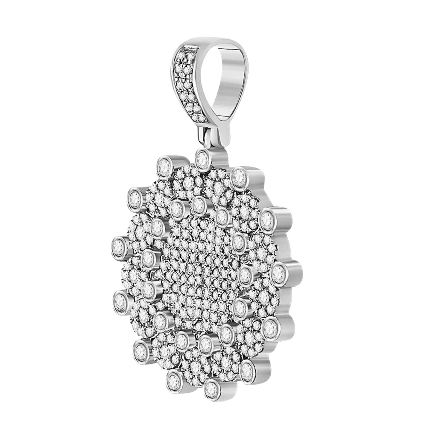 Gold Diamond Circle Charm Pendant - 10KT Gold