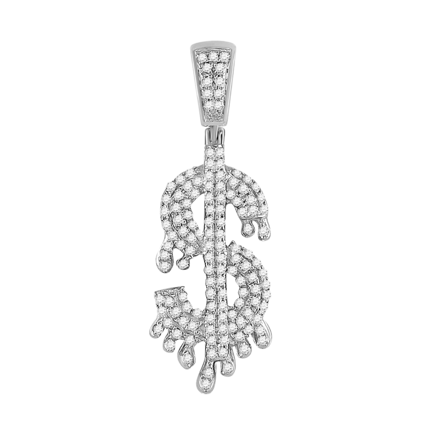 Gold Diamond Dollar Sign Charm Pendant - 10KT Gold