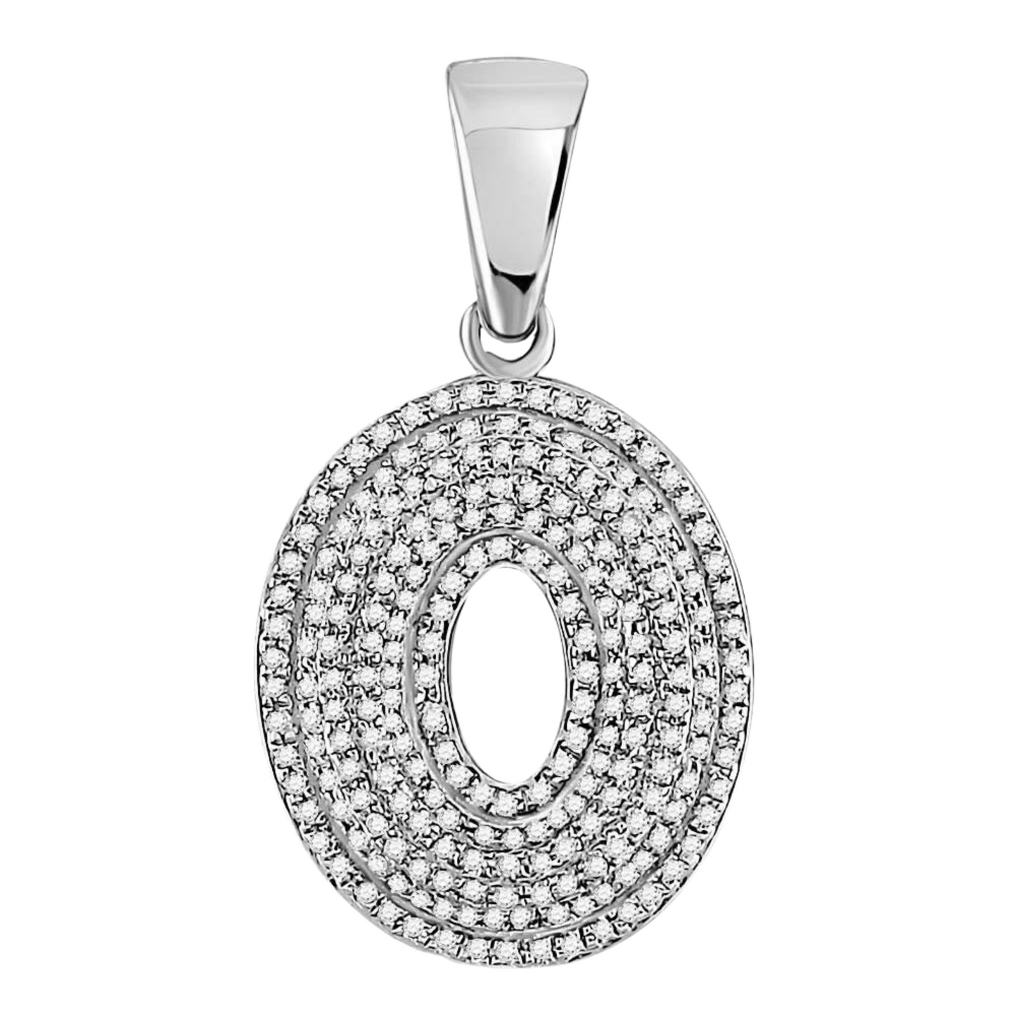 Gold Diamond Letter "O" Bubble Initial Charm Pendant - 10KT Gold