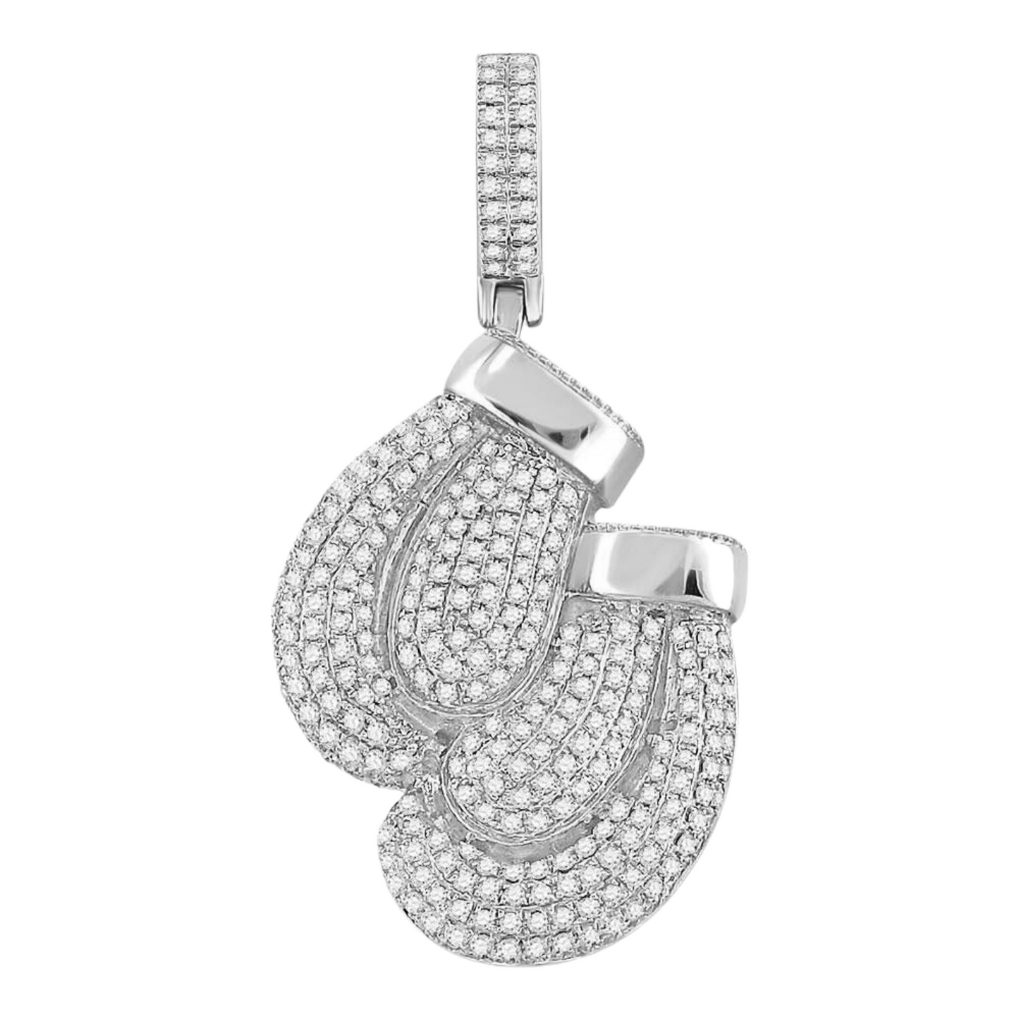 Gold Diamond Boxing Gloves Sports Charm Pendant - 10KT