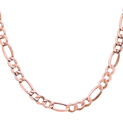 10K Rose Gold Chain - Solid Figaro Chain