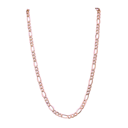 10K Rose Gold Chain - Solid Figaro Chain