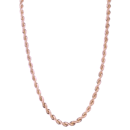14K Rose Gold Chain - Solid Rope Chain