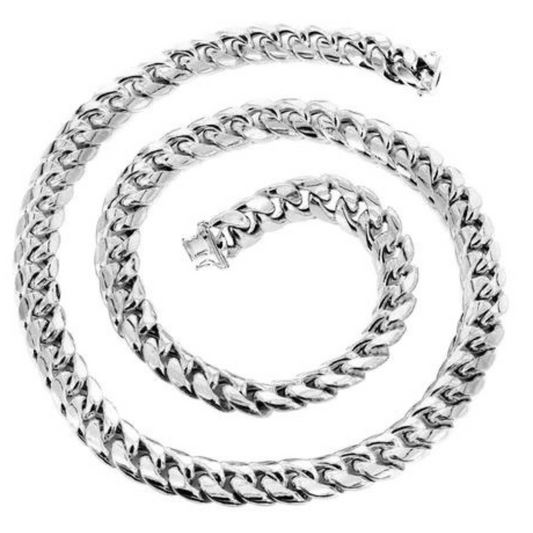 Miami Cuban Link Hollow - 14k White Gold Chain