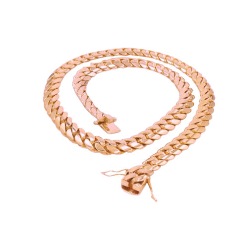 Miami Cuban Solid Link 6MM -13.5MM- 14k Rose Gold Chain