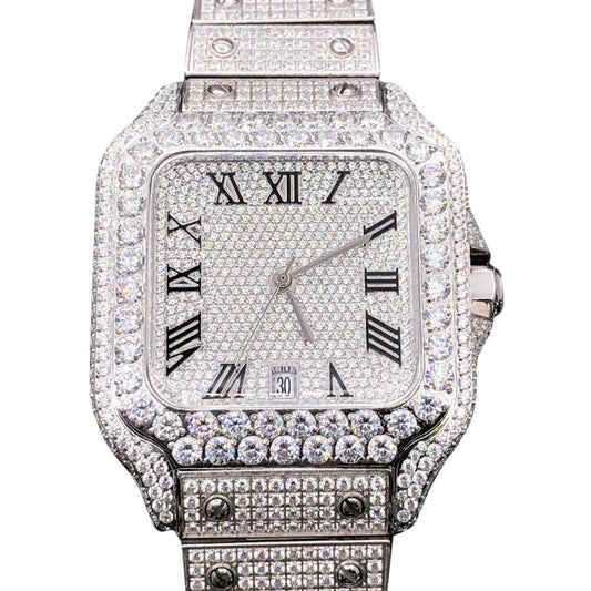 White moissanite Millionaire automatic watch