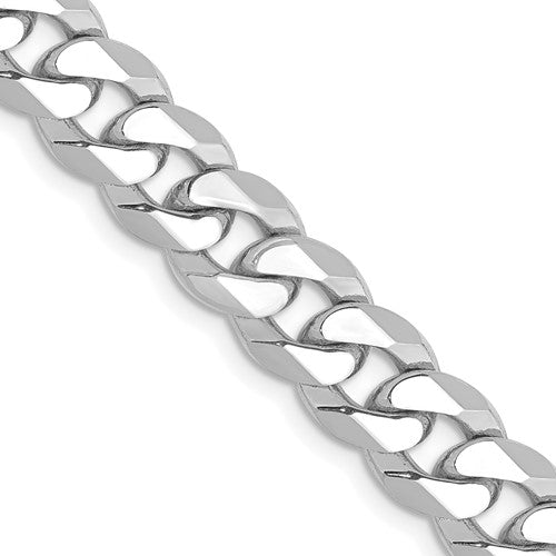 Cuban Link Hollow Chain - 10K White Gold Chain