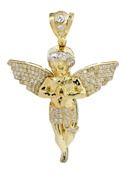 Angel & Cz 10K Yellow Gold Pendant