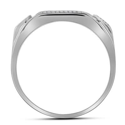 10K Yellow Gold Round Diamond Rectangle Cluster Ring 1/2 CTTW