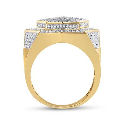 10K Yellow Gold Baguette Diamond Statement Star Ring 1-1/4 CT-TW
