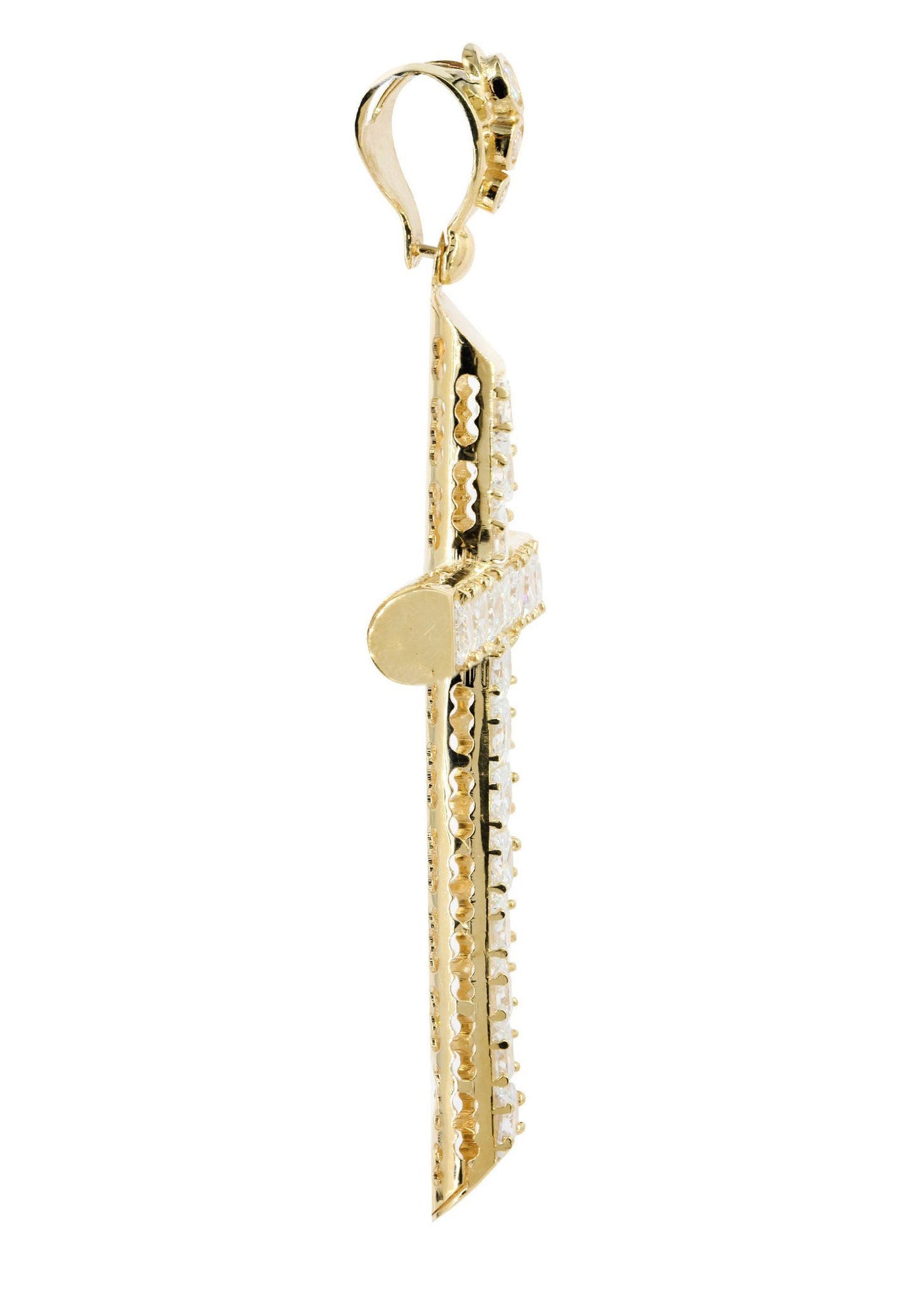10K Gold Cross Pendant with CZ
