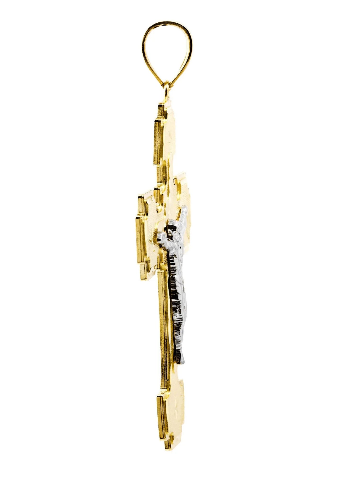 Big Gold Cross & Cz 10K Yellow Gold Pendant. | 4.8 Grams