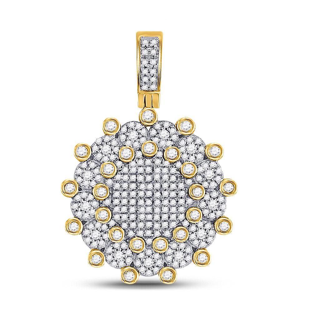 Gold Diamond Circle Charm Pendant - 10KT Gold