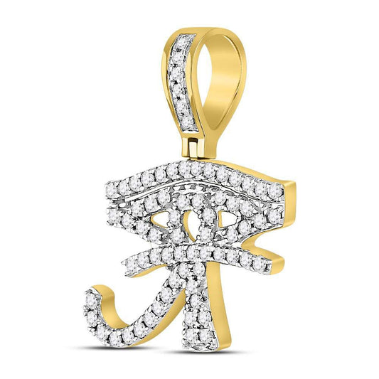 Gold Diamond Eye of Ra Charm Pendant - 10KT Gold