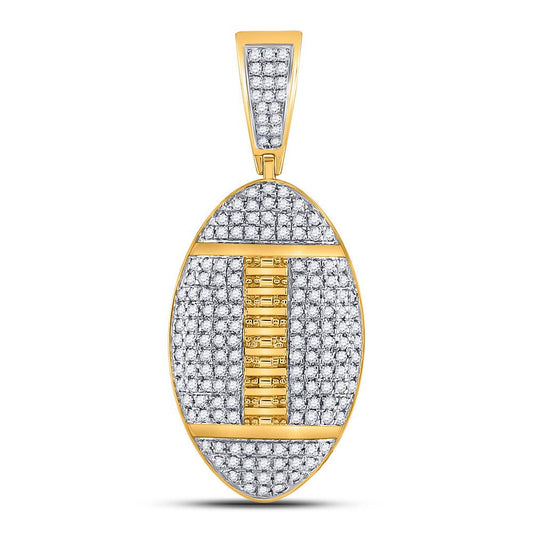 Gold Diamond Football Charm Pendant - 10KT Gold