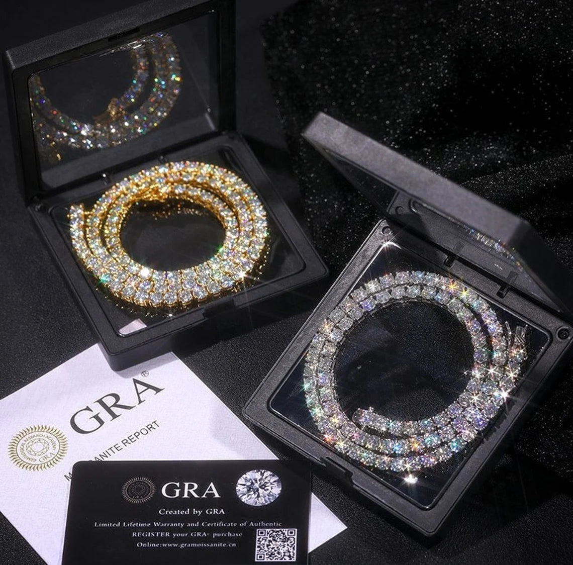 925 Silver Moissanite Tennis Chain