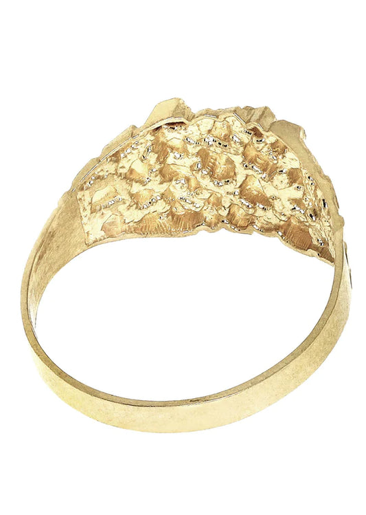 Gold Nugget Ring- Mens Ring 10K Gold | 2.1 Grams