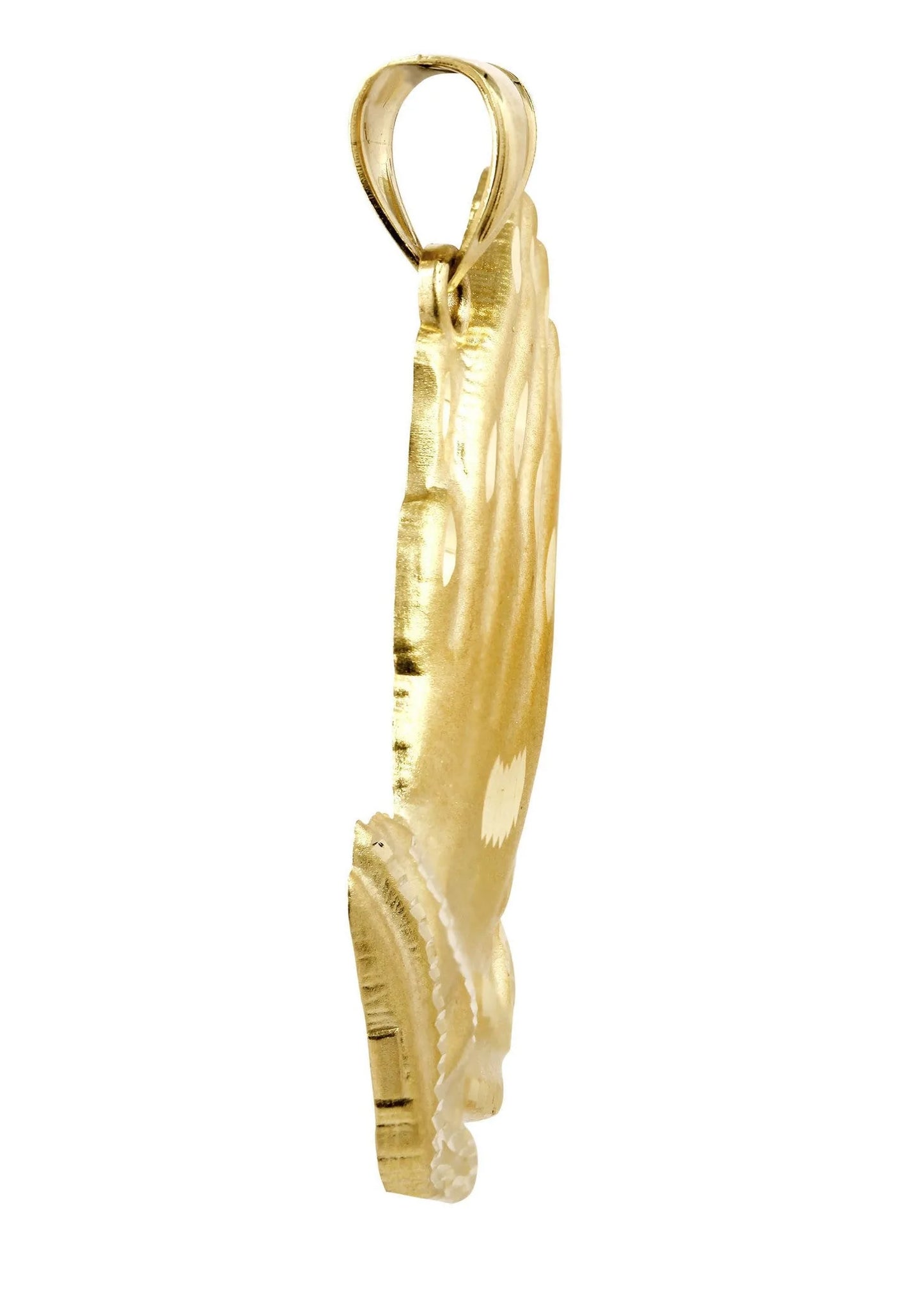 Medium Praying Hands 10K Yellow Gold Pendant. | 7.2 Grams
