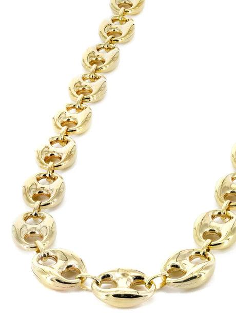 Gold Chain - Mens Hollow Puff Chain 14K Gold