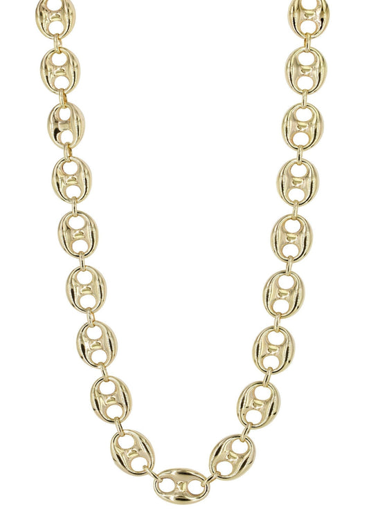 Gold Chain - Mens Hollow Puff Chain 14K Gold