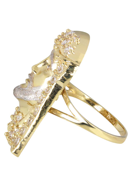 10K YELLOW GOLD BAGUETTE DIAMOND SQUARE RING 1-1/5 CTTW