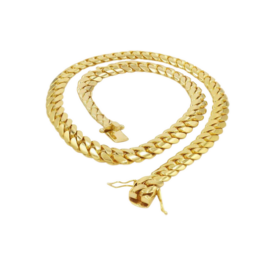 Heavy Solid 10KT Gold Miami Cuban Link Chain Customizable (6MM-13.5MM)