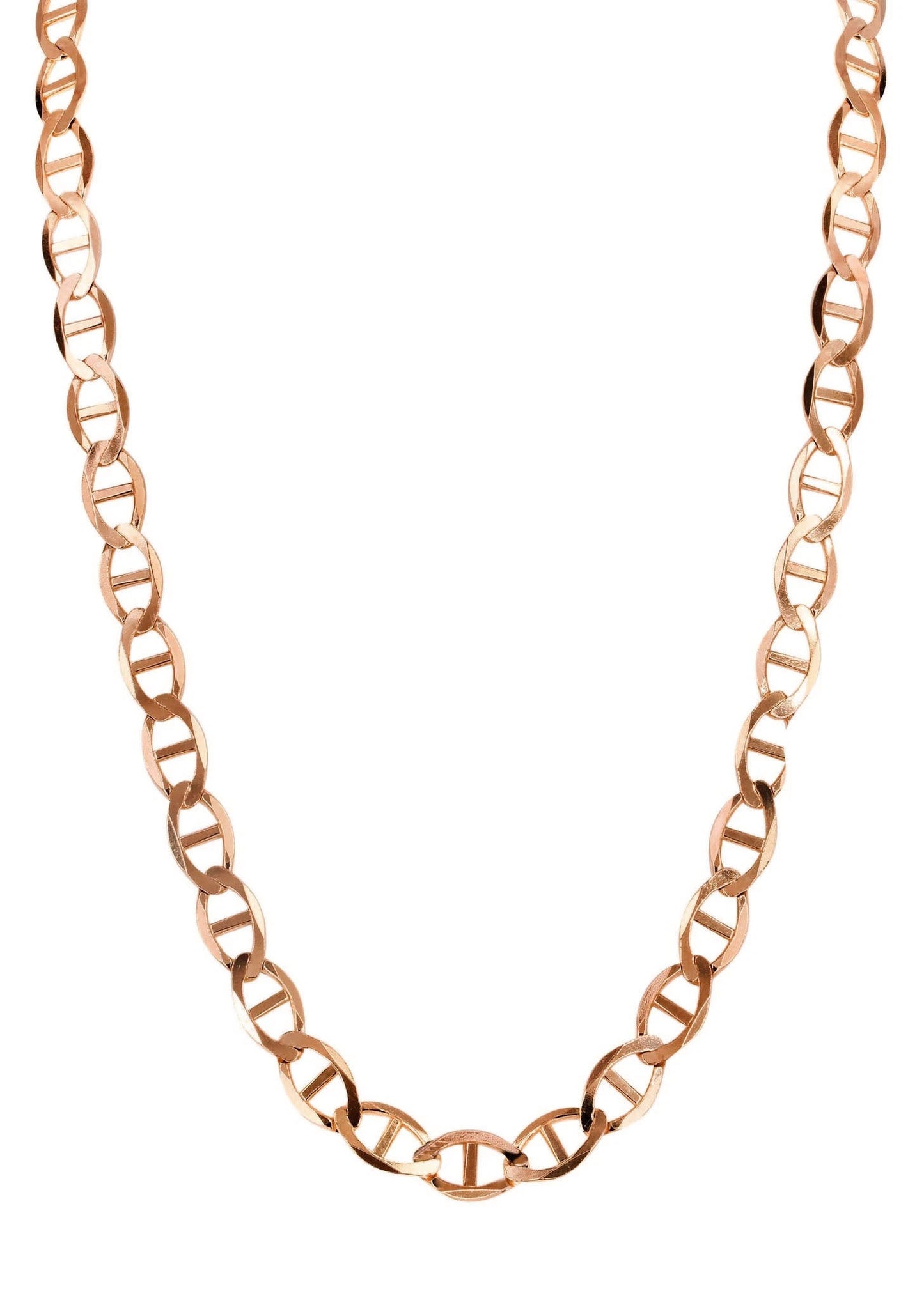 10K Rose Gold Solid Mariner Chain
