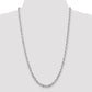 18K White Gold Solid Rope Chain, close-up of the links
