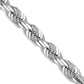 18K White Gold Solid Rope Chain, alternate view