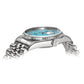 Pre-owned Rolex Datejust 36mm steel watch with teal diamond dial and 18K white gold fluted bezel, alternate view