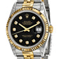 Pre-owned Rolex Datejust 36mm two-tone watch with black diamond dial and fluted bezel, further view