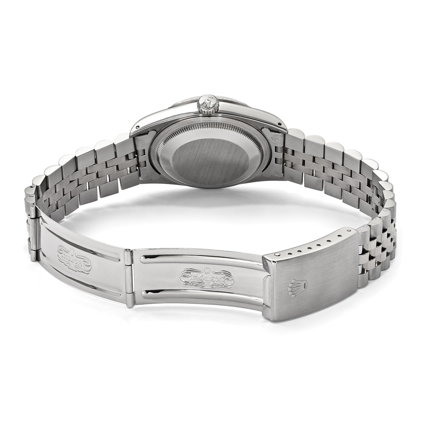 Pre-owned Rolex Datejust 36mm steel watch with grey dial and diamond bezel, additional view