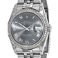 Pre-owned Rolex Datejust 36mm steel watch with grey dial and diamond bezel, further view