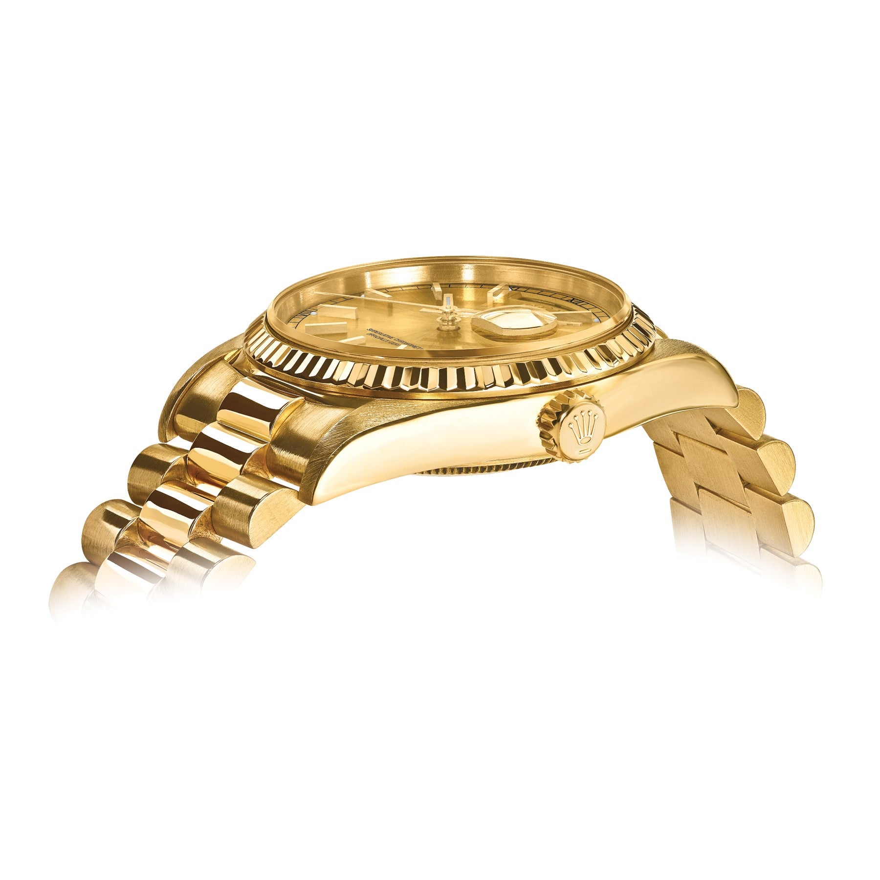 Pre-owned Rolex Day-Date President 36mm 18K yellow gold watch with champagne dial, alternate view