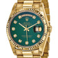 Pre-owned Rolex Day-Date President 36mm 18K gold watch with green diamond dial, further view