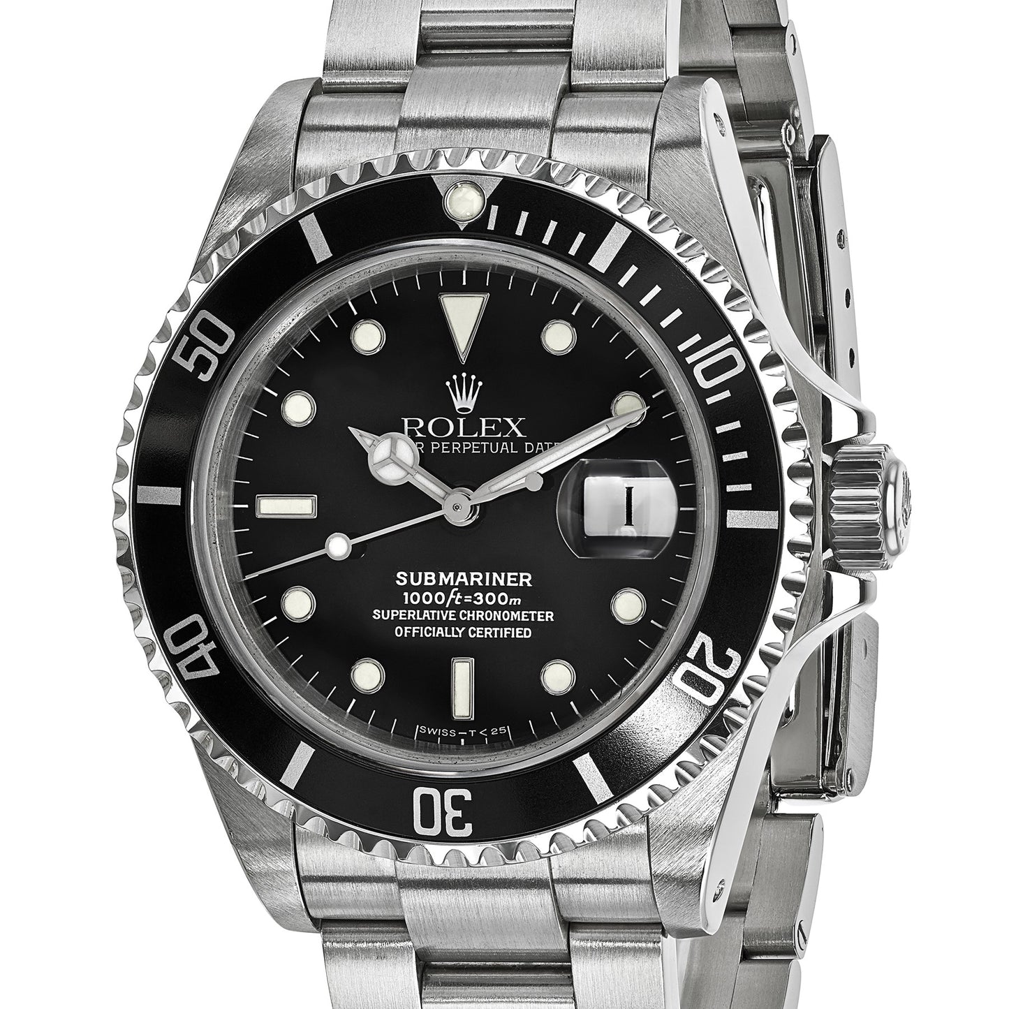 Pre-owned Rolex Submariner 40mm stainless steel watch with black dial, further view