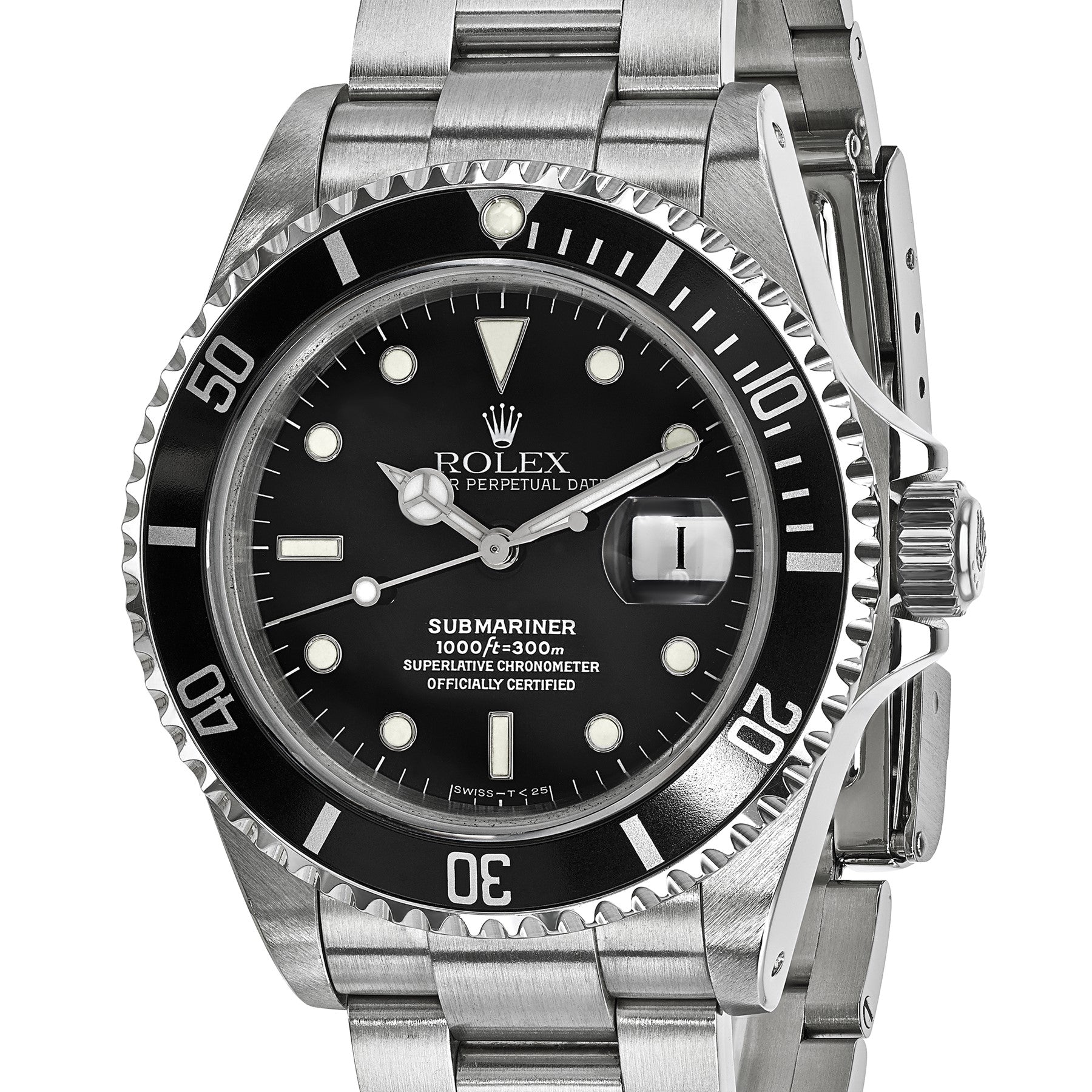 Pre-owned Rolex Submariner 40mm stainless steel watch with black dial, further view