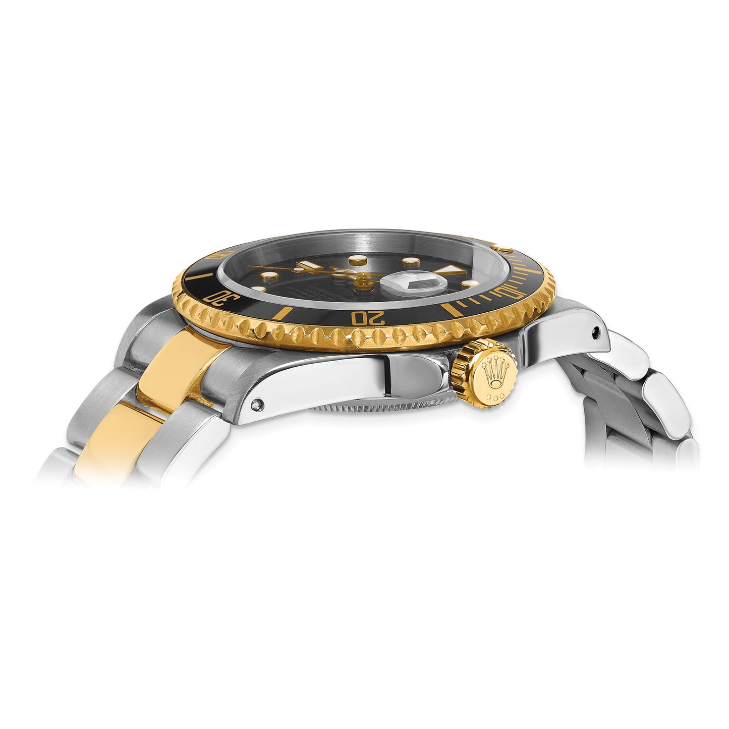 Pre-owned Rolex Submariner 40mm two-tone steel and 18K yellow gold watch with black dial, alternate view