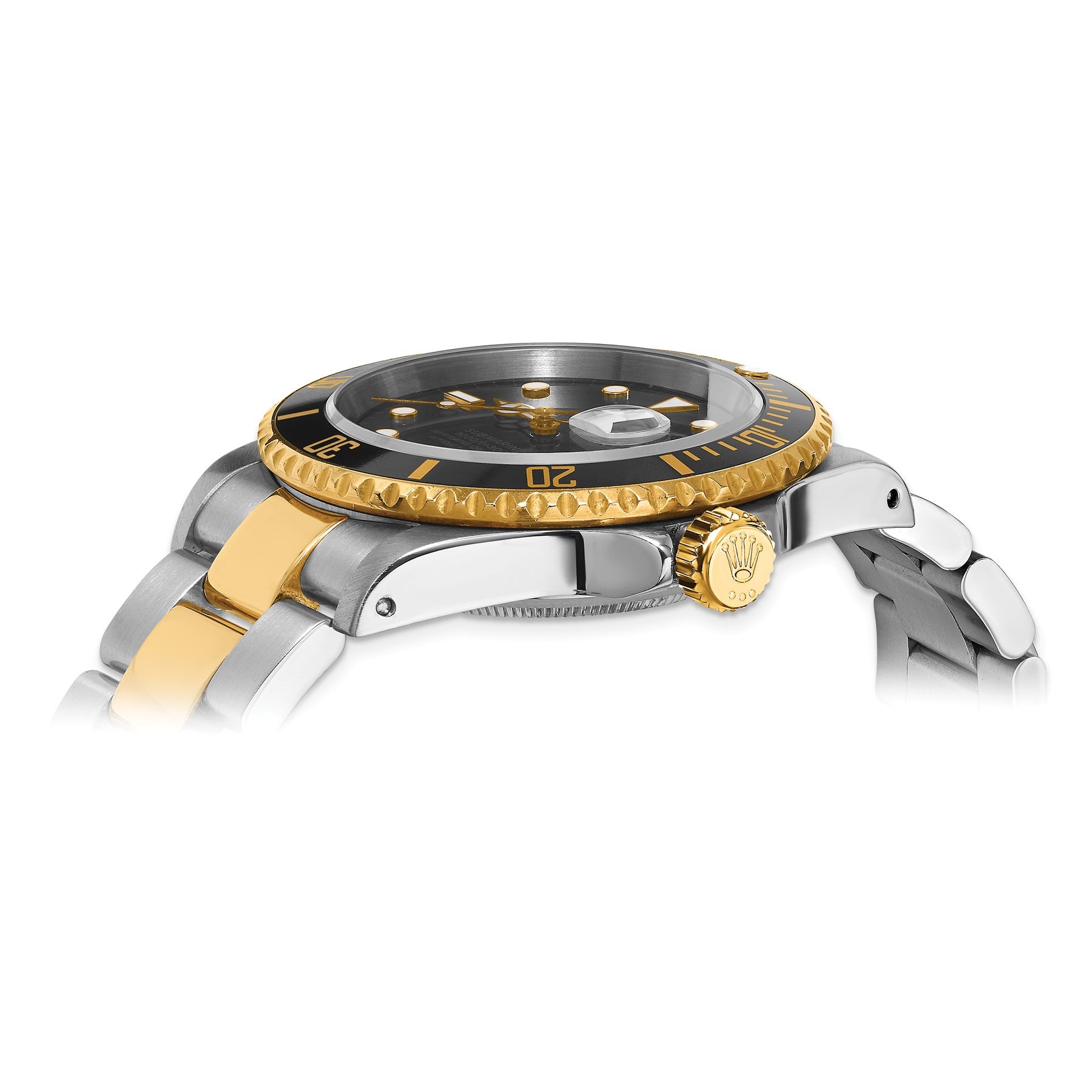 Pre-owned Rolex Submariner 40mm two-tone steel and 18K yellow gold watch with black dial, alternate view