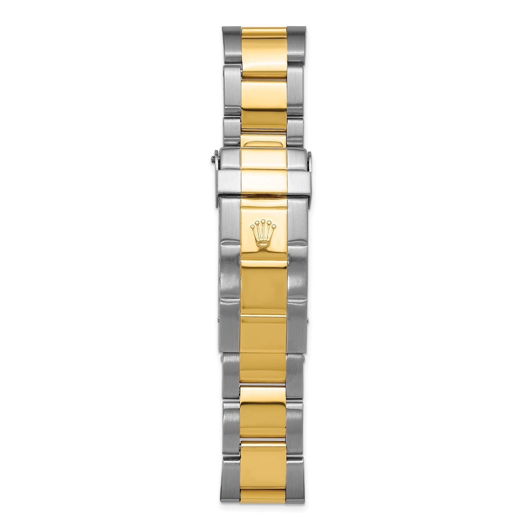 Two-tone steel and 18K yellow gold Oyster bracelet and clasp on the pre-owned Rolex Submariner 40mm watch