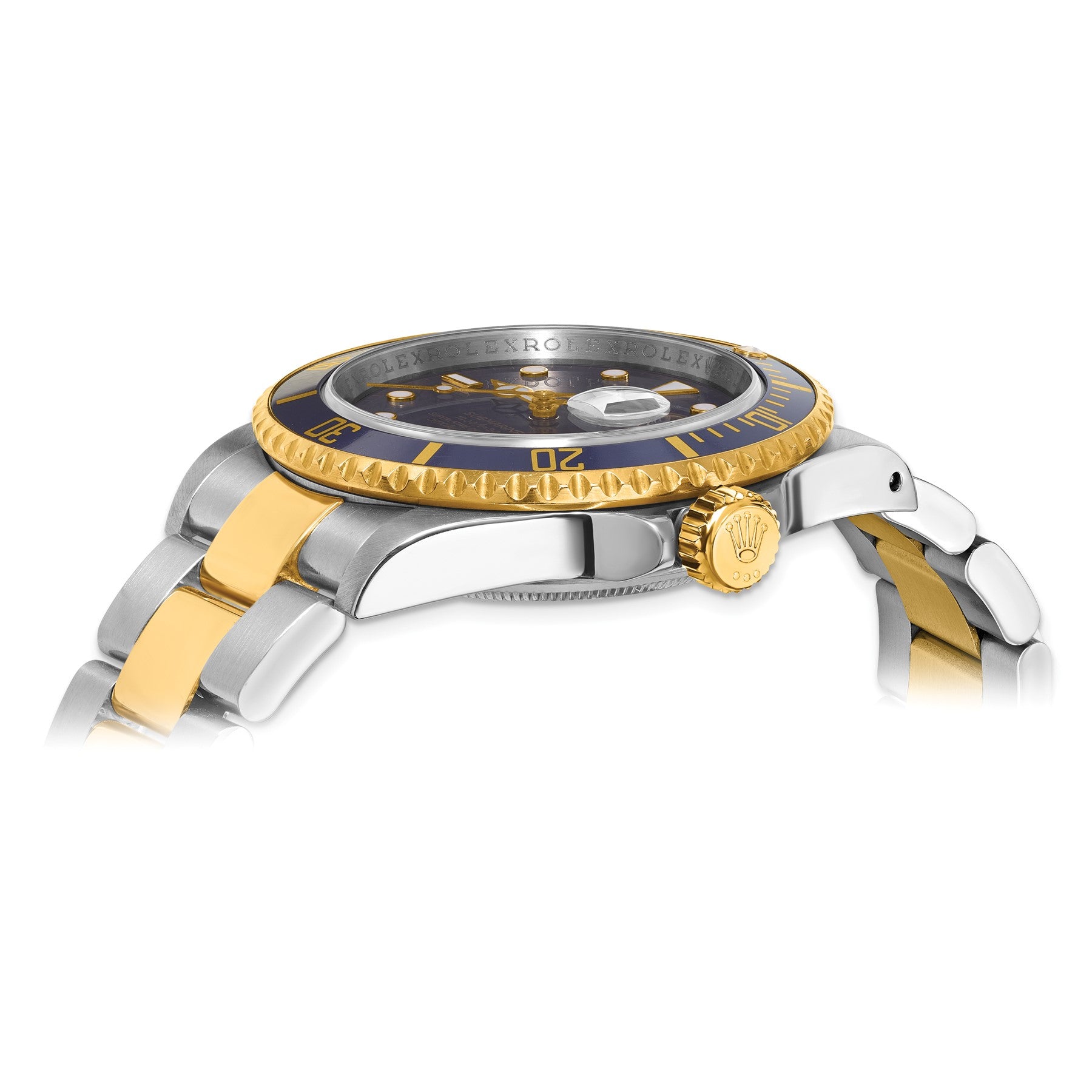 Pre-owned Rolex Submariner 40mm two-tone steel and 18K yellow gold watch with blue dial, alternate view