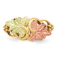 10K Tri-Color Black Hills Gold Grapes and Leaves Ring - side profile view