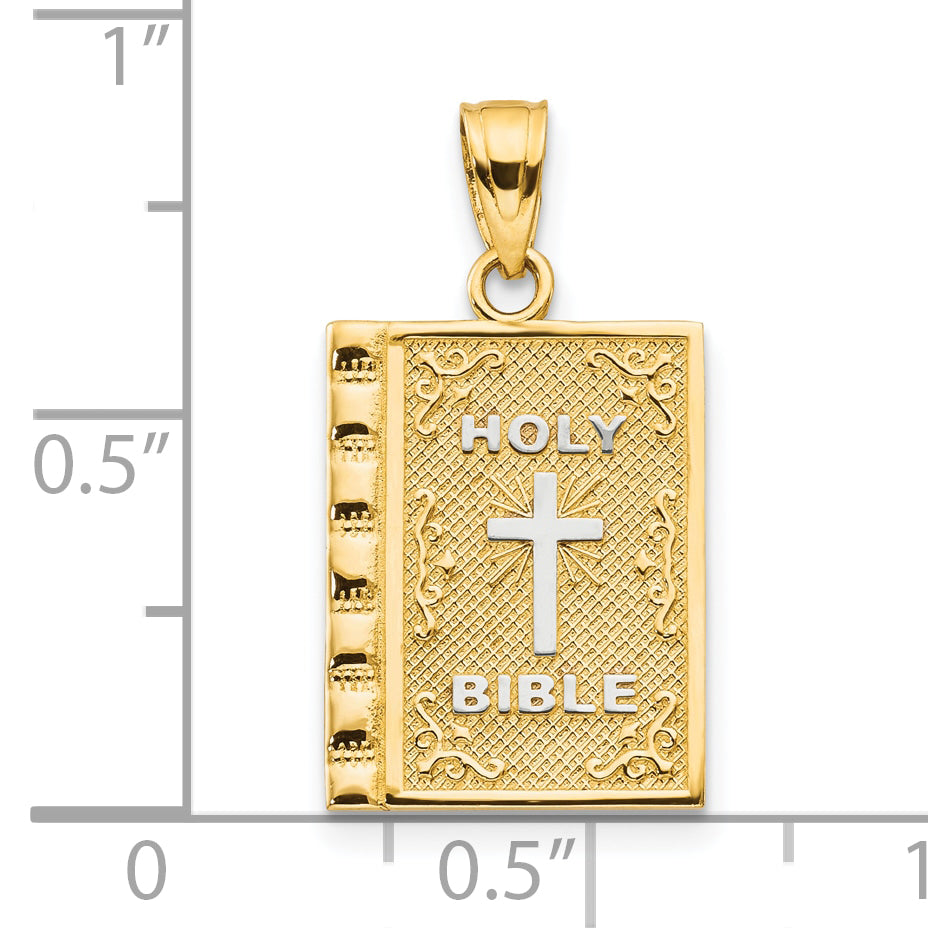 Gold Holy Bible Charm dimension chart