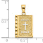 Gold Holy Bible Charm dimension chart