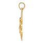 10K Gold Mariners Crucifix Pendant - angle view