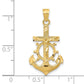 10K Gold Mariners Crucifix Pendant dimension chart