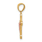 10K Two-Tone Gold CZ Crucifix Pendant - angle view
