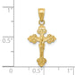 10K Gold Crucifix Pendant dimension chart
